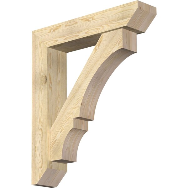 Ekena Millwork Balboa Slat Rough Sawn Bracket w/ Offset Brace, Douglas Fir, 8"W x 38"D x 44"H BKT0806X38X44BOA06RDF - main